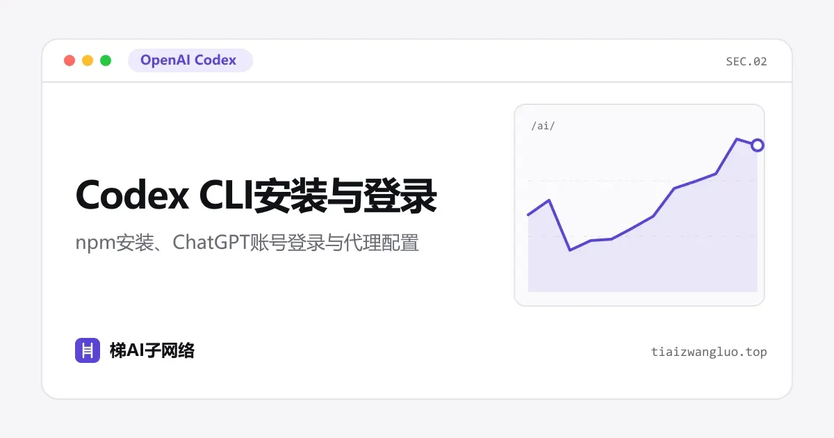 Codex CLI安装与登录：npm安装、ChatGPT账号登录与代理配置
