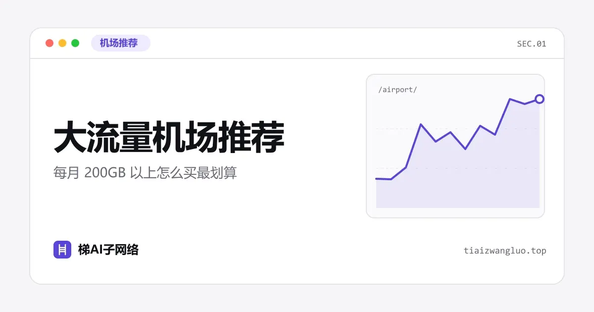 大流量机场推荐：每月 200GB 以上怎么买最划算