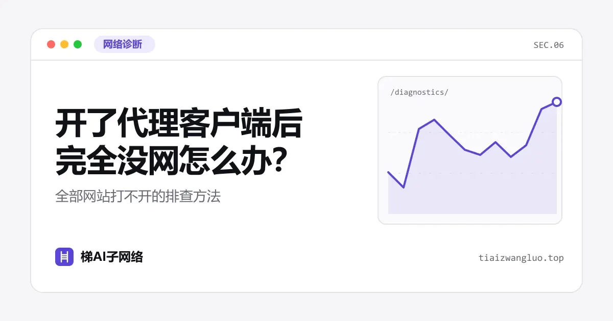 开了代理客户端后完全没网怎么办？全部网站打不开的排查方法