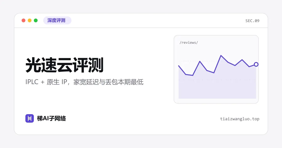 光速云评测：IPLC + 原生 IP，家宽延迟与丢包本期最低
