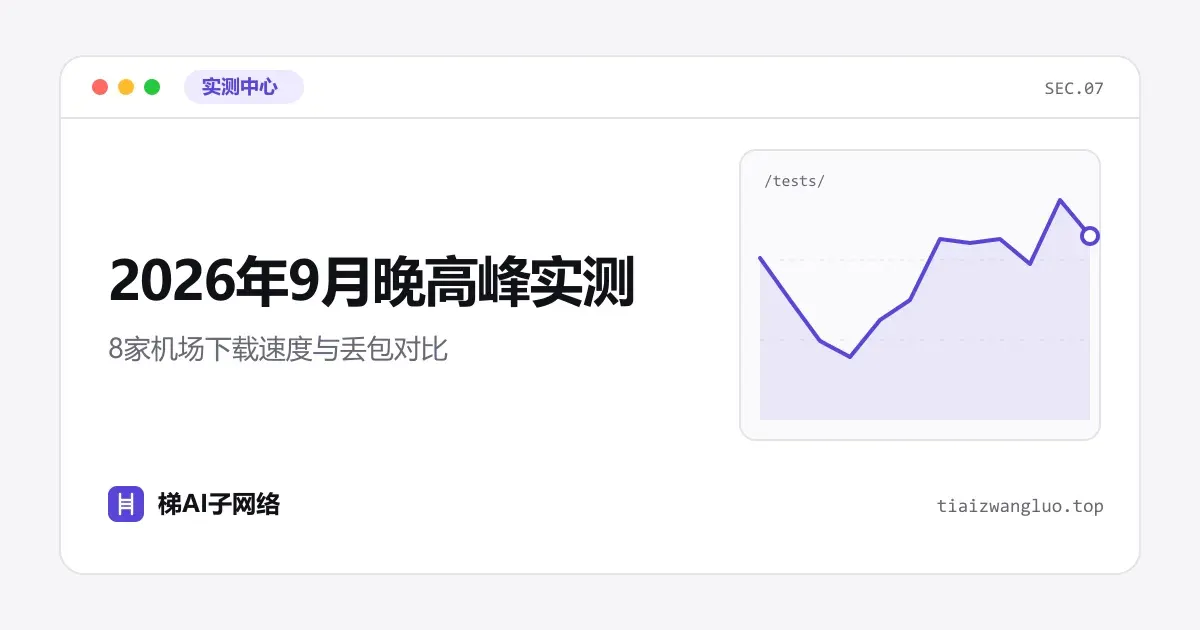 2026年9月晚高峰实测：8家机场下载速度与丢包对比